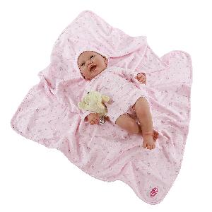 8120P Кукла реборн младенец Фуенсанта в розовом, 40 см, мягконабивная