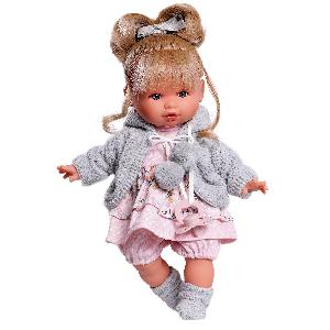 13145-1 Кукла озвученная Мариселла в сером, 30 см, плачет, мягконабивная