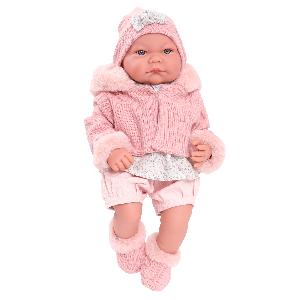 3378P Кукла малышка Наталия в розовом, 40 см, мягконабивная