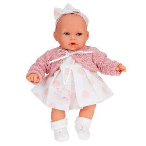 1118 Кукла озвученная Памела в розовом, 27 см, плачет, мягконабивная