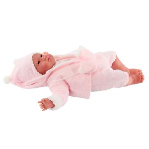 8158P Кукла реборн младенец Салюд в розовом, 52 см, мягконабивная