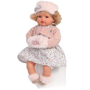 16174 Кукла озвученная Лорена в бежевом, 42 см, плачет, мягконабивная