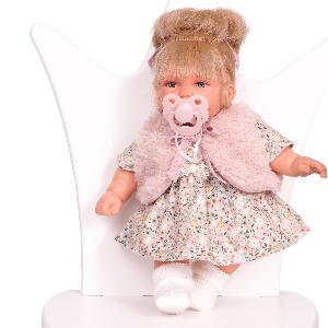 12135 Кукла озвученная София в розовом, 27 см, говорит/смеётся, мягконабивная