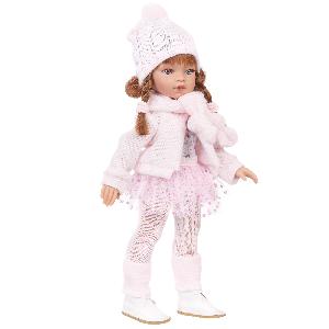 25085 Кукла девочка Эльвира в розовом, 33 см, виниловая