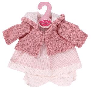 91033-31 Одежда для кукол и пупсов 30 - 35 см, куртка розовая с капюшоном, платье, трусики