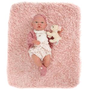 8119P Кукла реборн младенец Фелисида в розовом, 40 см, мягконабивная