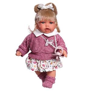 12136-1 Кукла озвученная София в джемпере, 27 см, говорит/смеётся, мягконабивная