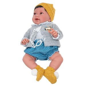3305 Кукла малышка Елена в желтом, 40 см, мягконабивная