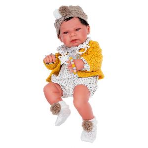 5075 Кукла пупс Элис в желтом, 42 см, виниловая
