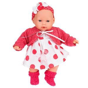 1117 Кукла озвученная Памела в красном, 27 см, плачет, мягконабивная