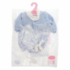 91042-12 Комплект одежды для кукол 42 см, голубое боди-комбинезон, шапка, кофта