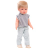 2813 Кукла мальчик Джастин в синем, 45 см, виниловая из винила