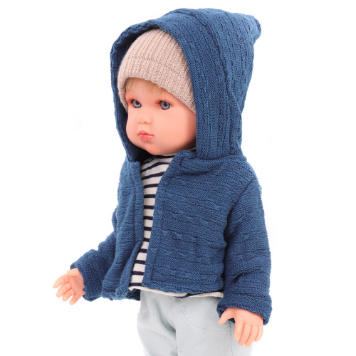 2813 Кукла мальчик Джастин в синем, 45 см, виниловая из винила