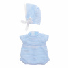 91033-3 Комплект одежды для кукол 33 см, голубое боди-комбинезон, шапка