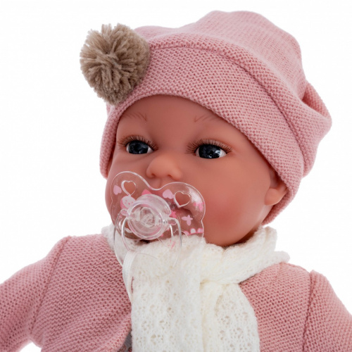 7049 Кукла Лина в розовом, озвученная (детский лепет), 34 см
