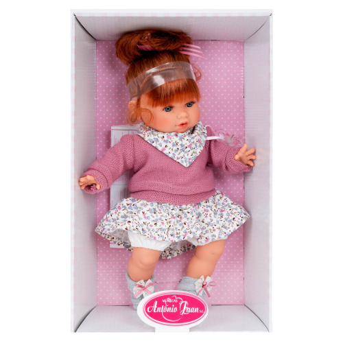 1343 Кукла озвученная Клара в фиолетовом, 30 см, плачет, мягконабивная