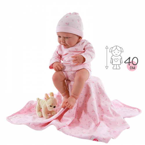 8120P_S20 Кукла реборн младенец Фуенсанта в розовом, 40 см, мягконабивная