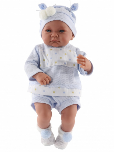 3391B Кукла младенец Дольче в голубом, 40 см, мягконабивная