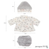 91033-11 Комплект одежды для кукол 33 см, белая кофта, шапка, штанишки