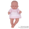 91026-26 Одежда для кукол и пупсов 25 - 26 см, трикотажное платье розовое с белым в горох, трусики