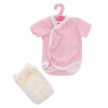 91046-7 Комплект одежды для кукол 42 см, розовое боди в горошек, подгузник/памперс