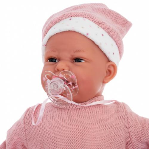 7047 Кукла Леонора в розовом, озвученная (детский лепет), 34 см