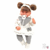 3390G Кукла малышка Ребека в сером, 40 см, мягконабивная